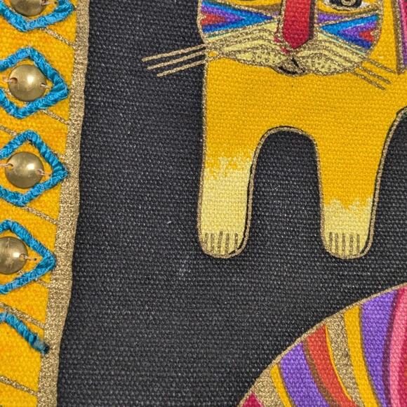 Laurel Burch Fantastic Feline Totem Canvas Medium Sized Tote Shoulder Bag - Picture 6 of 15